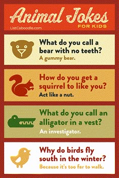 four different types of animals that are on the same page, with text below them