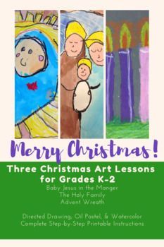 a christmas card with three pictures of people and the words merry christmas, there is art lessons