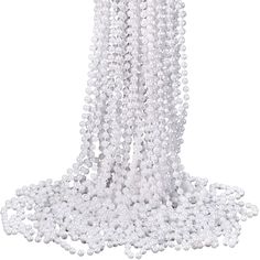 PRICES MAY VARY. Package Includes: you will get 36 pieces of faux pearl necklaces, all of them are in elegant white color; Sufficient quantity meet your various parties decorative demands One Size Fit Most: each long pearl necklace costume jewelry measures 80 cm/ 31.5 inch in length, and each pearl is about 6 mm/ 0.24 inch in diameter, long enough for different decoration styles, you can decorate them alone or in combination Vibrant and Quality: these faux necklaces for women are made of quality Women 1920s, Fake Pearl Necklace, Speakeasy Decor, Long Pearl Necklace, Pearl Party, Bridal Shower Tea, Long Pearl Necklaces, Necklace Accessories, Birthday Decor