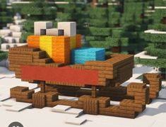 an animated image of a train with blocks on it