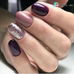 Nail Polish Combination, Opi Shades, Nail Polish Combinations, Nail Color Combinations, Fingernails Painted, Mauve Nails, Nails Opi, Silver Glitter Nails, February Nails