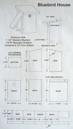 the bluebird house plans are shown here