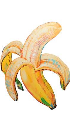 an image of a painting of a banana that looks like it has been painted with acrylic paint