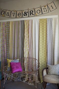 a room filled with lots of different colored curtains