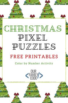 the christmas puzzle puzzles printables for kids to color by number activity is shown