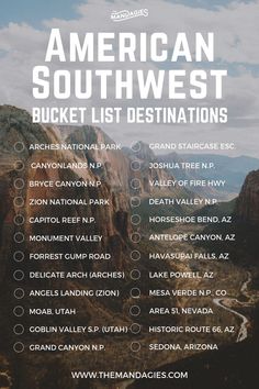 the american southwest bucket list with mountains in the background