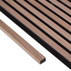 a wooden slatted surface with black strips