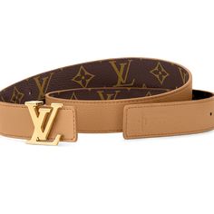 LOUIS VUITTON® - Lv Initiales 30mm Reversible Belt - Brown Reversible Belt, Louis Vuitton Belt, Louis Vuitton Official, Wardrobe Basics, Monogram Canvas, Latest Design, Women Collection, Calf Leather, Classic Design