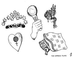 an ink drawing of various items from the princess's feast