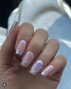 Beachy Nail Designs, Cruise Nails, Beachy Nails, Purple Nail Art, Purple Nail Designs, Summery Nails, Mermaid Nails, Vacation Nails, Beach Nails