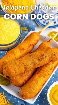 corn dogs with jalapeno cheddar on the side