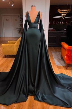 Sexy Deep V-Neck Sleeveless Long Evening Gowns Mermaid Prom Dress With Ruffles-Ballbella Long Ball Dresses, Prom Dress With Ruffles, Evening Dress Long, Mermaid Prom Dress, V Neck Prom Dresses, Prom Dresses Sleeveless, Dress With Ruffles, Long Evening Gowns, Prom Dresses Online