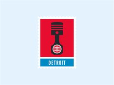 a stamp with the word detroit on it