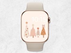 🎄 Make your day magical with this neutral and minimal beige Christmas Apple Watch Wallpaper, showcasing a watercolor drawing of four cute Christmas trees in pastel colors.  Please Note: ❗ You will receive one high-quality JPG image in 838 x 1.020 pixels. This listing is for a DIGITAL DOWNLOAD only. There is no physical product with this order. Please remember that the colors can look slightly different on different monitor screens. ⌚ This wallpaper is compatible with all Apple Watch sizes and m Apple Watch Wallpaper Christmas, Christmas Apple Watch Wallpaper, Watch Wallpaper Christmas, Beige Christmas, Background Cute, Wallpaper Christmas, Apple Watch Sizes, Cute Christmas Tree, Watch Wallpaper