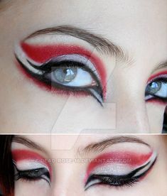 Ninja Makeup, Best White Eyeliner, Sith Makeup, Seuss Costumes, White Eye Makeup, Eyeliner Designs, Show Makeup, Performance Makeup