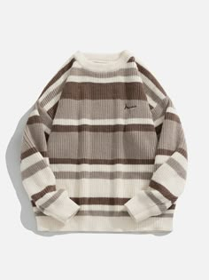 Trendy Sweaters, Comfortable Sweater, Stylish Sweaters, Color Block Sweater, Streetwear Outfit, Long Sweaters, Stripe Sweater, Lany