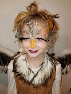 Chicken Makeup Halloween, Bird Beak Makeup, Roadrunner Costume, Bald Eagle Costume, Eagle Makeup, Chicken Makeup, Eagle Costume, Chicken Costume