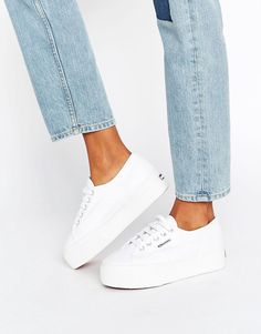 Superga+Classic+Platform+Trainers+In+White Keds Platform Sneakers Outfit, Keds Platform Sneakers, Platform Keds, Platform Sneakers Outfit, Michael Kors Shop, Keds Sneakers, Keds Style, Sneaker Outfits