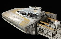 a star wars vehicle is shown on a black background