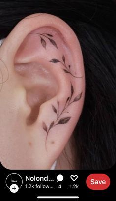 #BEAUTY ,#REALATIONSHIPS #Fashion #Outfits #SUMMER Outfits #Animals Unique Ear Tattoos, Ear Flower Tattoo, Flower Behind Ear Tattoo, Behind The Ear Tattoo Ideas Unique, Ear Lobe Tattoo, Ear Tattoo Inner, Tattoo Leaf, Ears Tattoo, Inner Ear Tattoo