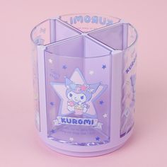 a purple cup with an image of a star on the front and stars on the back