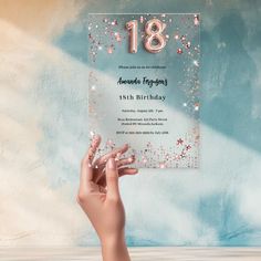 18th birthday rose gold stars clear party acrylic invitations | Zazzle 30th Birthday Party For Her, 40th Birthday Party For Women, 50th Birthday Party For Women, Birthday Gold, 90's Birthday Party