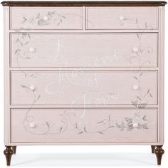 a chest of drawers with flowers painted on the top and bottom, along with words that read'a heart of hope '