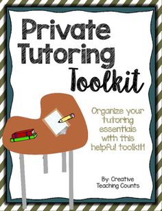 a poster with the words private tutoring tool kit written in black and white on it