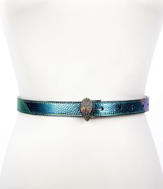 From Kurt Geiger London&#x2C; the 0.78" Metallic Pastel Rainbow Eagle Leather Belt features:Metallic leatherIconic eagle stud buckleRainbow crystal detailApprox. 0.78" WS/M: approx. 32.5" LM/L: approx. 38.5" LL/XL: approx. 41.5" LImported. Casual Belt, Rainbow Crystal, Kurt Geiger, Pastel Rainbow, Dillard's, Metallic Leather, Belts For Women, Leather Belt, Accessories Design