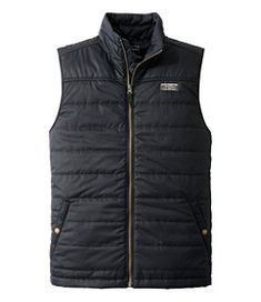 #LLBean: Men's Mountain Classic Puffer Vest Sleeveless Vest With Fleece Lining For Outdoor Activities, Winter Outdoor Vest With Fleece Lining, Casual Vest For Outdoor Work In Fall, Casual Hiking Vest With Fleece Lining, Black Winter Vest For Outdoor Work, Black Vest For Outdoor Work In Winter, Black Vest For Hiking In Fall, Black Quilted Outdoor Vest, Fall Outdoor Vest Outerwear