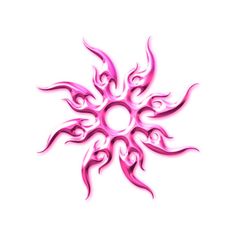 an abstract pink sun design on a white background