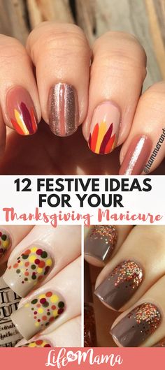 Thanksgiving Manicure, Thanksgiving Manicures, Fall Manicures, Pedicure Art, Thanksgiving Nails Color, Teacher Nails, Painting Nails, Fingernail Art