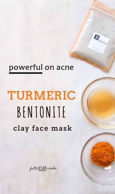 Turmeric + Bentonite Clay mask is my GO-TO for those stupid acne breakout days. Bentonite is amazing for detoxing and deep cleansing into my skin while turmeric packs a punch of super food curcumin to balance the complexion #complexion #turmeric #bentonite #claymask #clay #facemask #face #skincare #acne #facial #DIYfacial Turmeric Face, Skincare Acne, Face Skincare