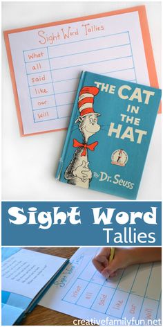 the cat in the hat worksheet and sight word games for kids to practice reading