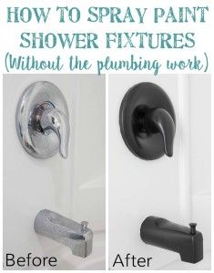 how to spray paint shower fixtures without the plumbing work before and after it's finished