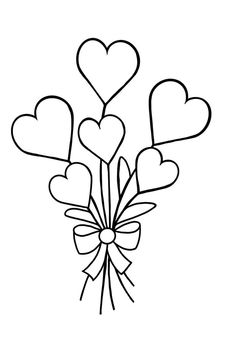 a bunch of hearts tied together with a bow and ribbon on top of the bouquet