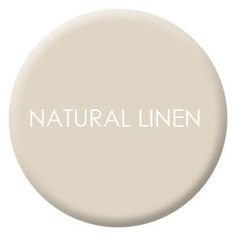 the word natural linen painted in white on a beige background with an image of a person's face