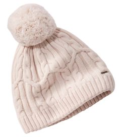 Made with a GORE WINDSTOPPER® insert, this warm, cozy pom hat protects you from cold winds without sacrificing style. Slightly fitted. 80% lambswool, 20% nylon. Lining: 100% polyester microcheck fleece with GORE Windstopper lamination. Handwash, dry flat. Classic cable knit styling, pair it back to the Heritage Wool Windproof Headwear for a complete set. Windproof GORE WINDSTOPPER insert seals out cold air. Soft grid fleece interior is warm and breathable. Imported. | Women's Heritage Wool Windp Cold Weather Dresses, Flattering Jeans, Hat Wool, Winter Hats Beanie, Winter Hats For Women, Chilly Weather, Pom Pom Hat, Cold Air, Ll Bean