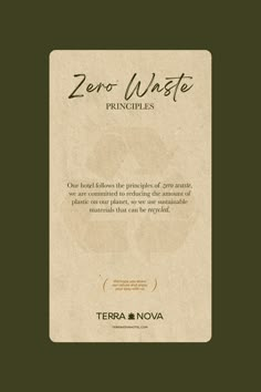 the back cover of zero waste, which is written in english and spanish on parchment paper