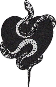 a black and white drawing of a snake