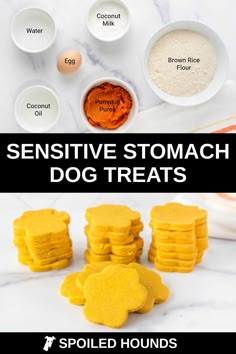 the ingredients to make homemade dog treats are shown