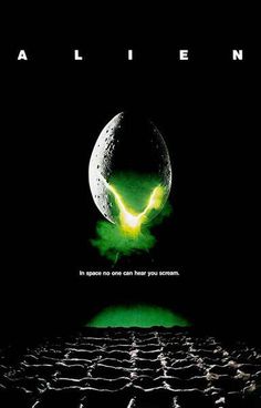 an alien movie poster with the words alien on it