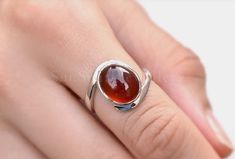 Stone Ring Design Silver For Women, Hessonite Stone, Hessonite Ring, Garnet Necklace Gold, Snake Ring Gold, Coral Jewelry Set, Rings Stones, Couple Ring Design