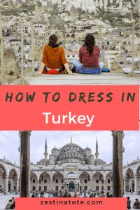 two people sitting on a bench with the words how to dress in turkey