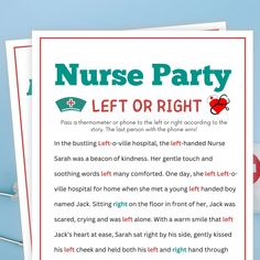 the nurse party let or right printables are on top of each other,