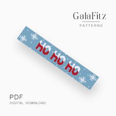 a blue ribbon with white snowflakes on it and the words'no hn'written in red