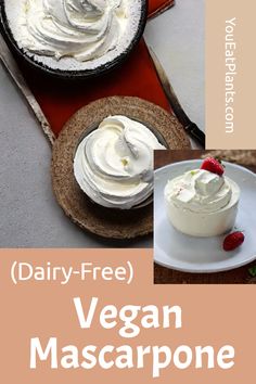 dairy - free vegan mascarpone with strawberries on the side