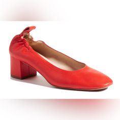 Everlane The Day Heel In Red. Size 7. Made In Italy. Never Worn In Original Box. Everlane Heel, Everlane Shoes, Original Box, The Day, In Italy, Size 7, Italy, Heels, The Originals