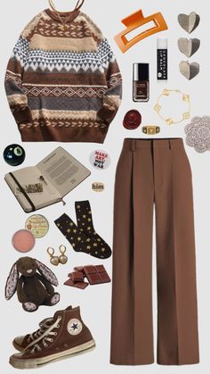 cozy fall outfit #fall #fallfit #autumn #style #fashion Cozy Reading Outfit, Cozycore Outfit, Thrift Manifestation, Autumn Moodboard, November Outfits, Cozy Fall Outfits, Fashion Moodboard, Fall Fit, Cozy Reading