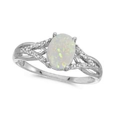 Oval Opal and Diamond Cocktail Ring 14K White Gold (0.70ct)- I LOVE THIS RING!!! White Gold Gemstone Ring, Yellow Gold Gemstone Rings, Opal And Diamond Ring, October Birthstone Jewelry, Opal Wedding Rings, Amethyst And Diamond Ring, Diamond Cocktail Ring, Opal Engagement Ring, Gold Gemstone Ring